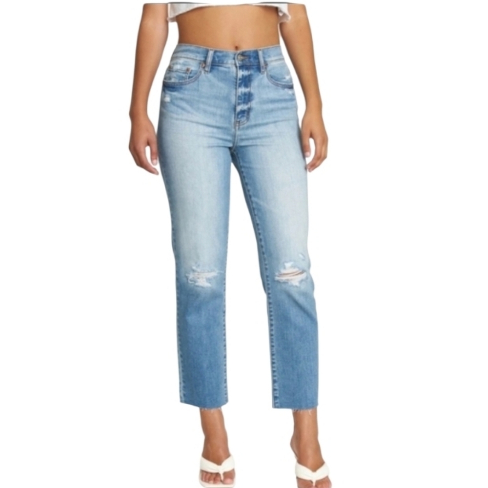 NWT DAZE Denim Straight Up Raw Hem Ankle Jeans